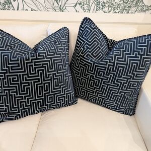 Geometric Navy Blue Throw Pillows